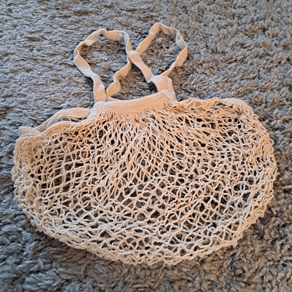 Stoneleigh boho style mesh woven tote bag - Picture 2 of 7